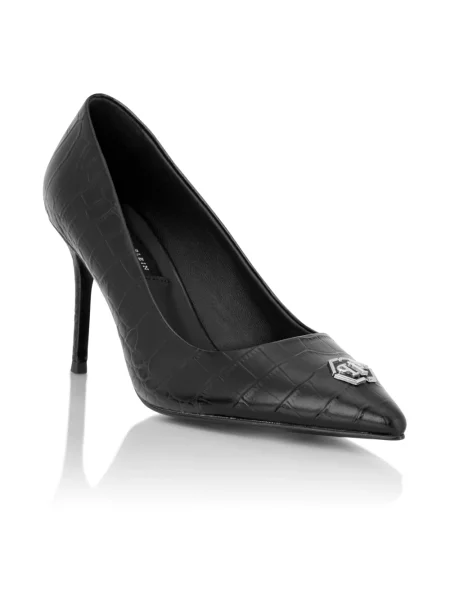 Czółenka Philipp Plein skórzana czarna