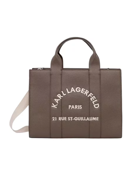 Karl Lagerfeld torebka shopper z imitacji skóry K/RSG MD brązowa