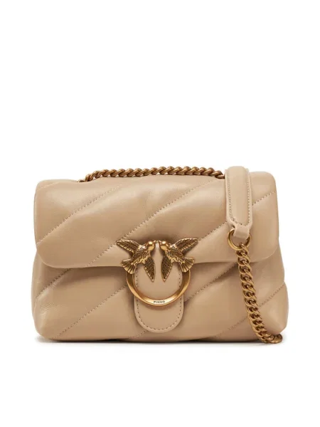 Pinko De piele geantă pe umăr LOVE PUFF MINI bej