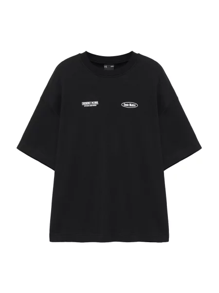 Pull&Bear Tricou MAYO gri deschis / negru alb
