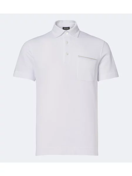 Tricou polo Zegna alb