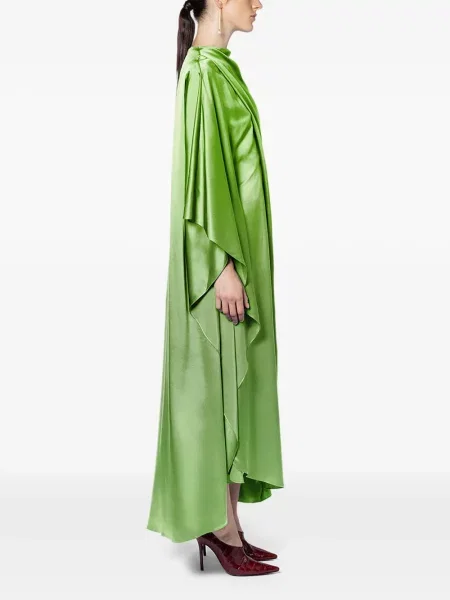 Rochie Roksanda de mătase asimetrică verde