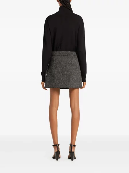 Fusta mini Courreges din tweed gri