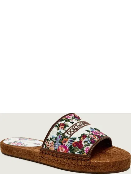 Dolce & Gabbana Șlapi cu adaos de piele maro