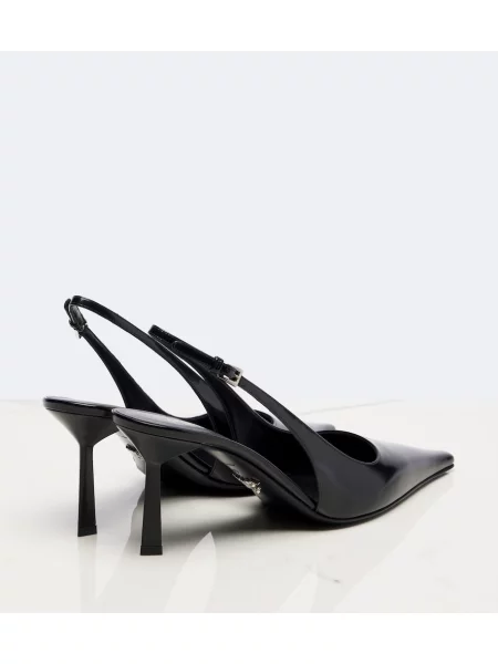 Pantofi cu toc Prada din piele slingback negru