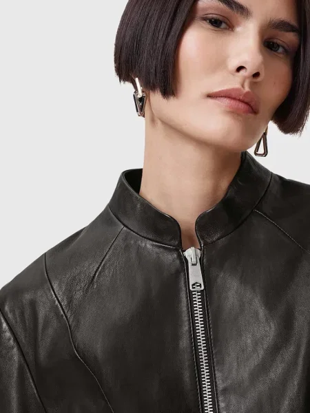 Кожаная куртка Allsaints черная