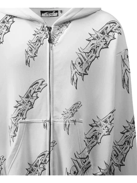 Hoodie Hellstar με σχέδιο λευκό