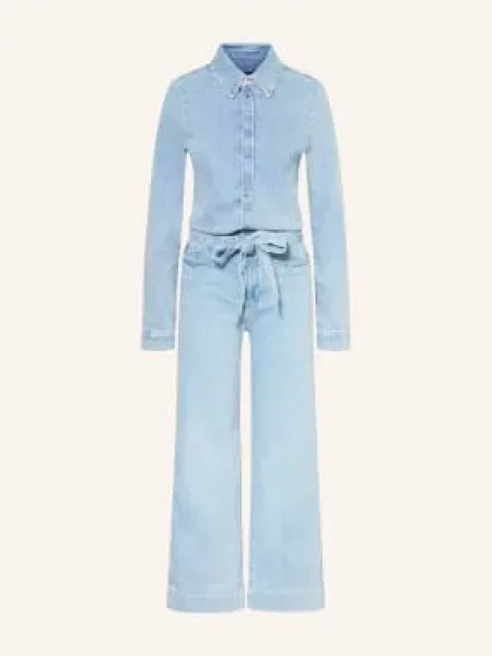 7 For All Mankind Jeansowy Kombinezon Tailored Jumpsuit Ankle blau