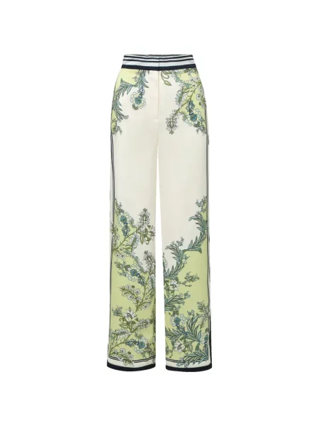 Pantaloni Veronica Beard cu model floral alb