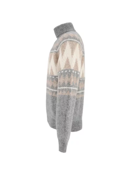 Pulover Peserico cu imprimeu geometric gri