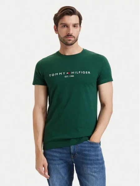 Tommy Hilfiger Póló Logo Sötétzöld