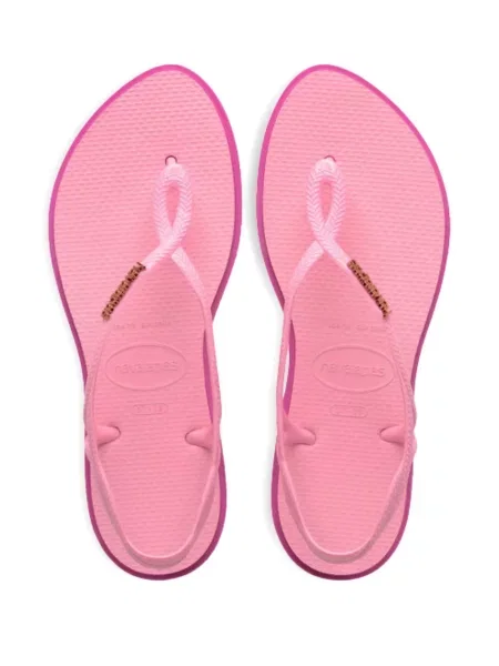 Papuci de casă Havaianas cu autograf roz