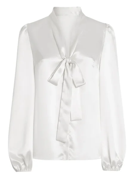 Сатенена блуза Dolce & Gabbana бяло