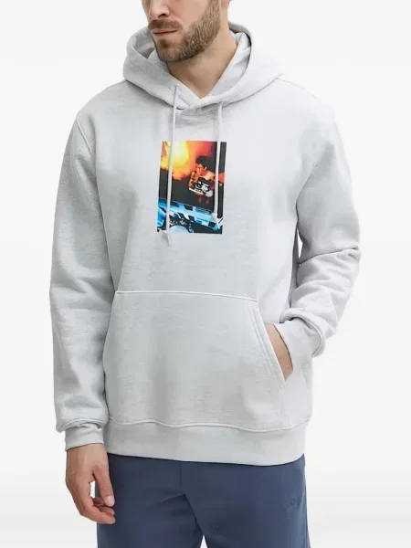 Суичър с качулка Adidas с качулка сиво