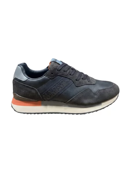 Sneakersy Napapijri skórzane na platformie niebieskie