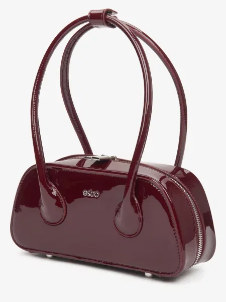 Estro Сумка Шкіра бордовий