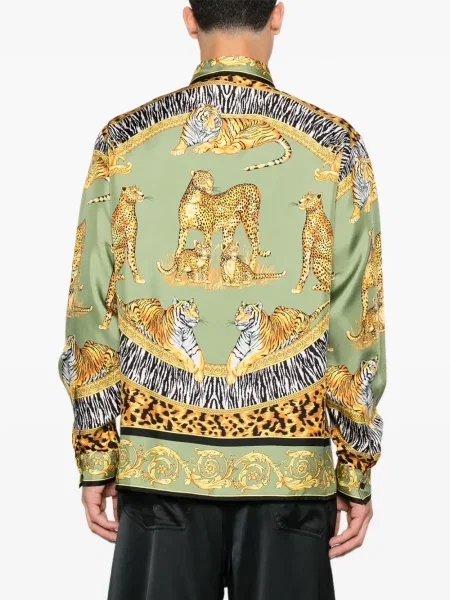 Риза Versace с принт зелено