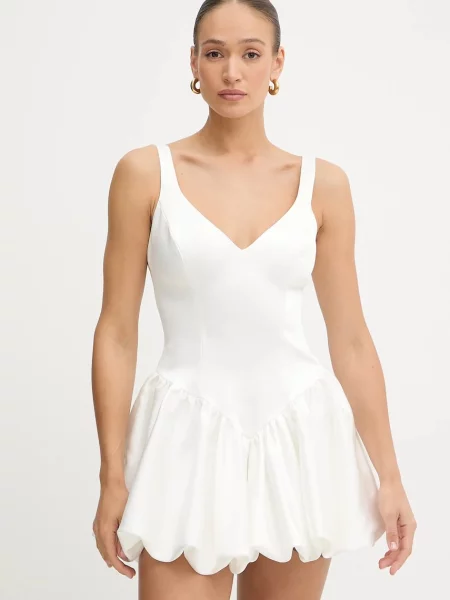 Bardot rochie mini evazati alb