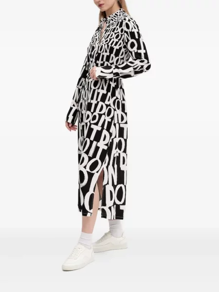 Rochie tip cămașă Desigual cu imagine de costum negru