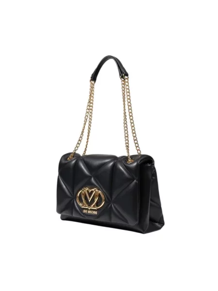 Lniana torebka Love Moschino czarna
