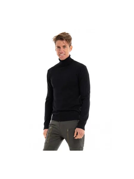 Sweter z golfem Gabba wełniany do golfa czarny