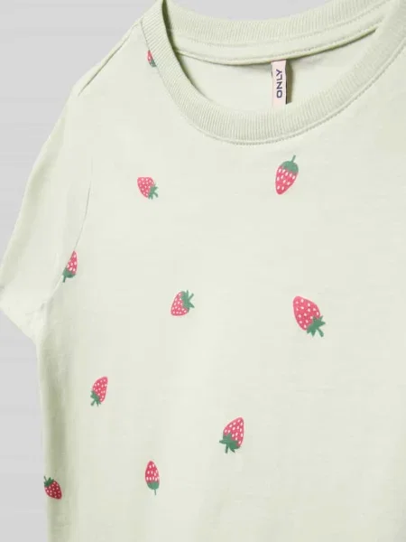 Krój regular fit t-shirt z czystej bawełny model BEATE' Only miętowa