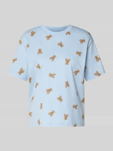 Męski t-shirt w kroju regular fit z nadrukiem z motywem na całej powierzchni Jake*s Casual