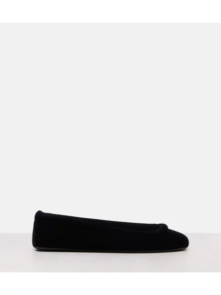 Balerini Alaïa de catifea negru