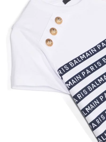 Sukienka koszulowa dziecięca Balmain biała