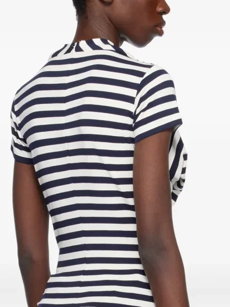 Top Pushbutton cu dungi alb