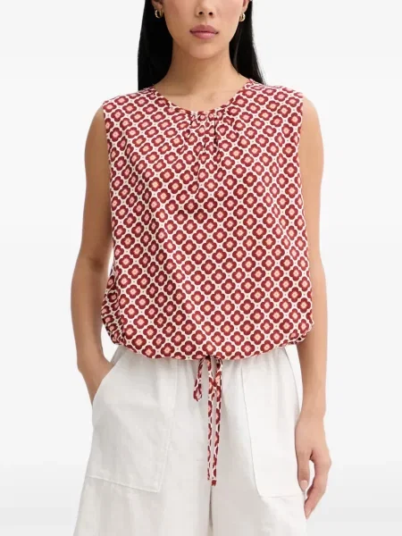 Top Marc O'polo cu model floral cu imagine cu cordon roșu