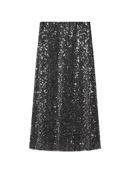 Fustă midi Marant Etoile cu paiete negru