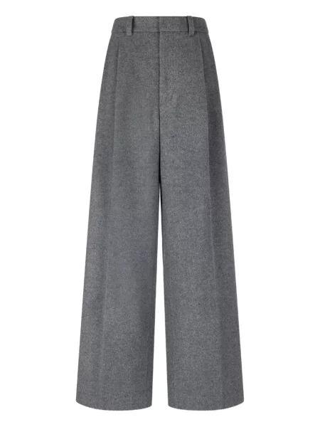 Pantaloni Tomboy de lână plisate gri