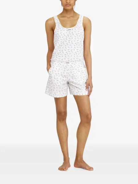 Top Diesel cu model floral cu imagine stretch alb