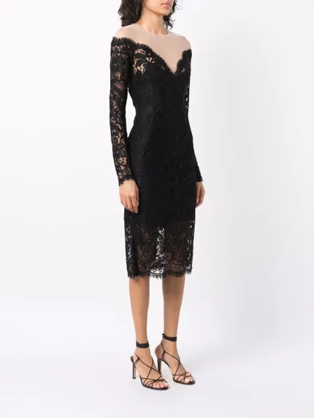 Krajkové oblekové mini mini šaty Dolce & Gabbana černé