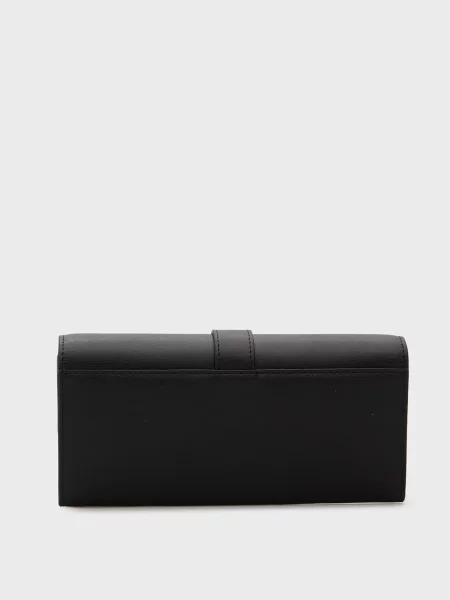 Кожаный кошелек Karl Lagerfeld с автографом черный