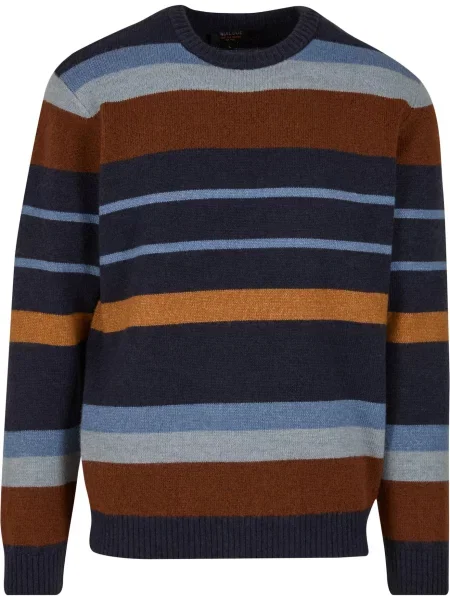 INDICODE JEANS Pulover Kram mornarska / rjava / svetlo / oranžna siva
