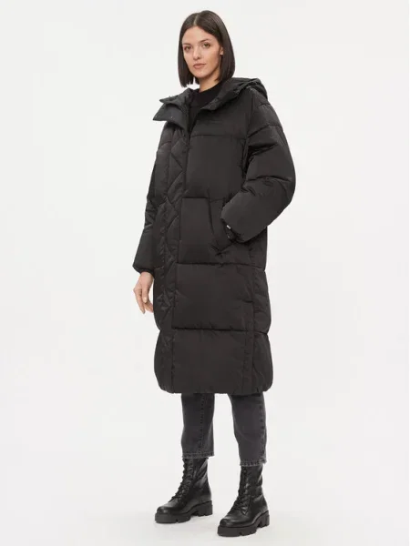 Tommy Jeans Palton SATIN negru