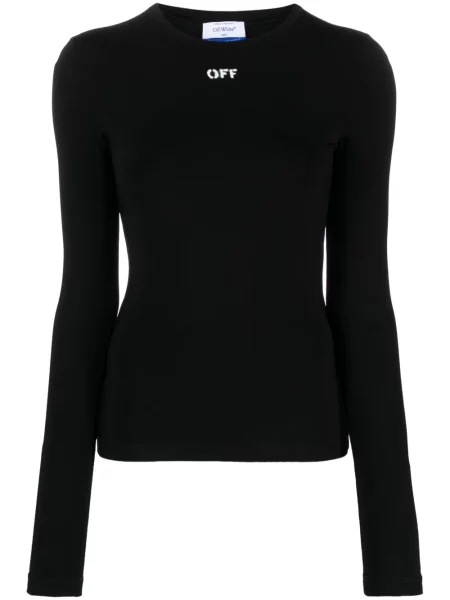 Top Off-white din jerseu alb