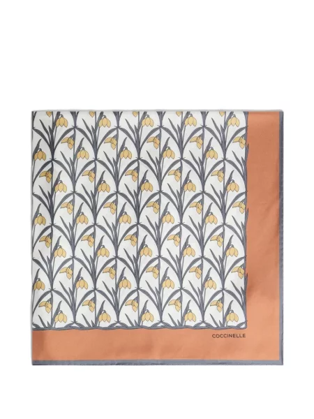 Fular Coccinelle cu model floral cu imagine maro