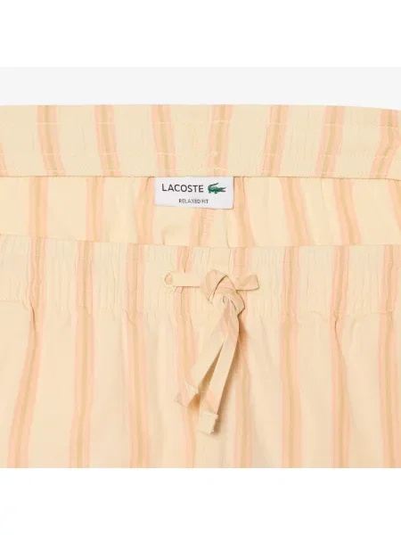 Lacoste Szorty W Paski Z Bawełnianej Popeliny beżowy