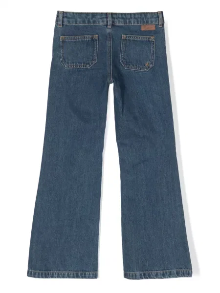 Jeansy straight leg dziecięce Bonpoint niebieskie