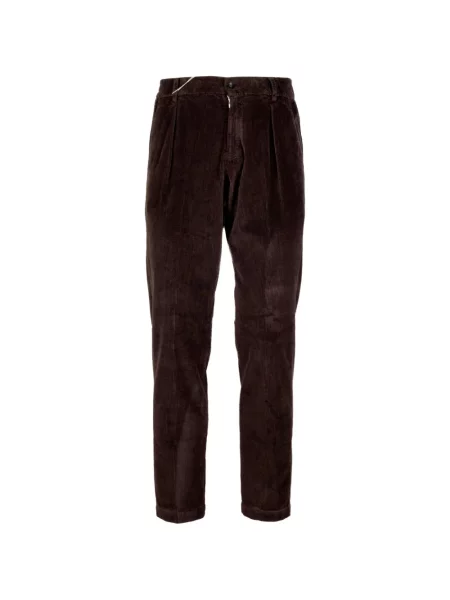 Pantaloni B Settecento de catifea cord maro