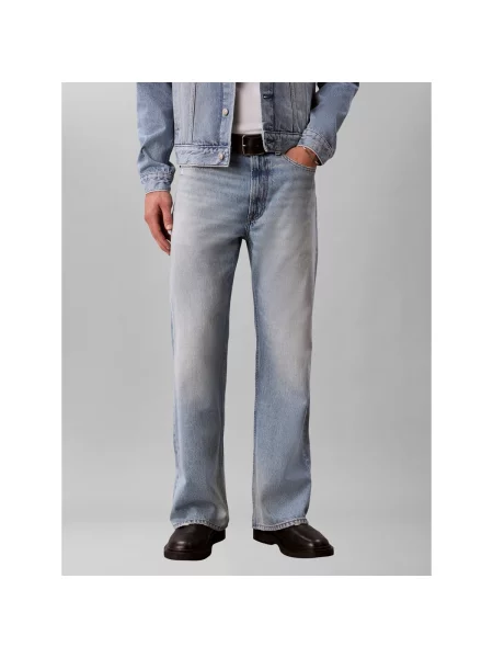 Blugi evazați Calvin Klein Jeans evazate albastru