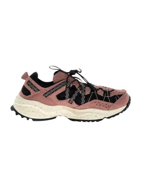 Sneakersy Flower Mountain zamszowe w kwiatki różowe