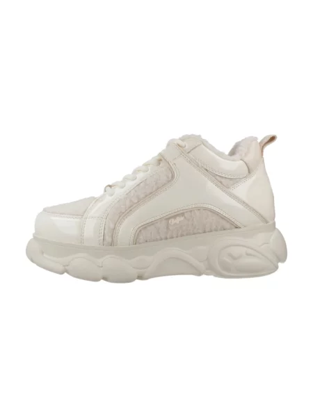 Sneakersy Buffalo ze sztucznego futra beżowe