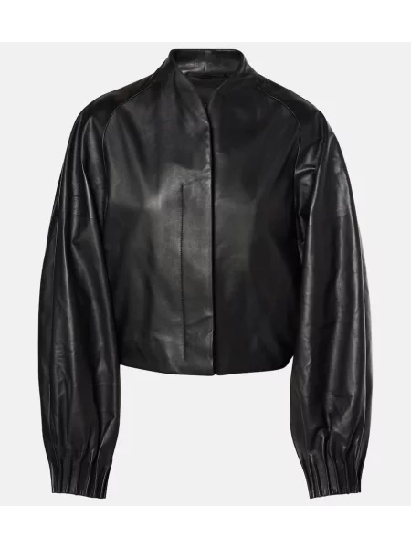 Kurtka skórzana Fforme o krotszym kroju czarna