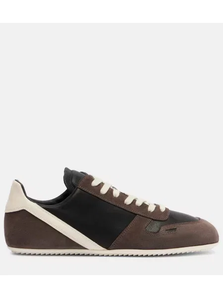 Sneakerși Rick Owens din piele de căprioară maro