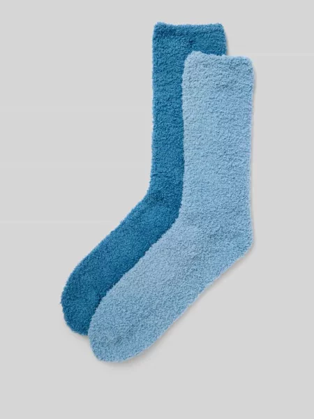 Skarpety z elastycznym pasem model ‘Socks cosy sustainable’ w zestawie 2 szt. Camano niebieskie