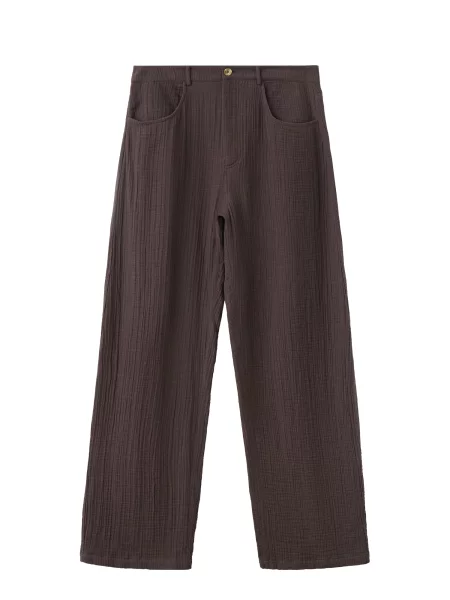 MANGO Pantaloni CALELLA ciocolatiu